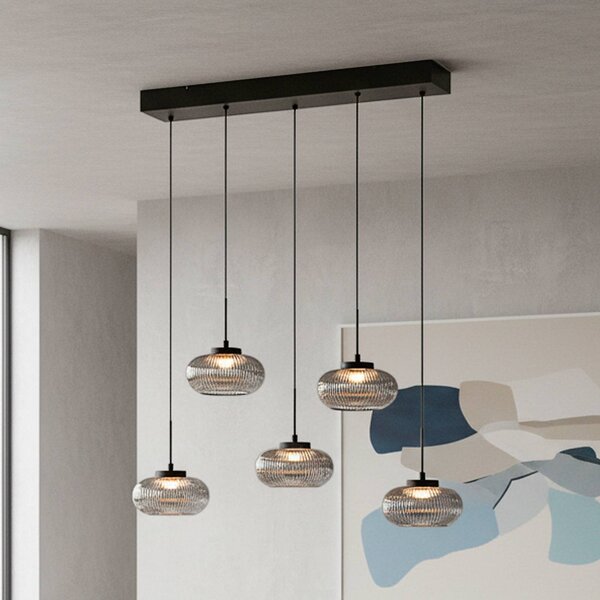 JUST LIGHT. GmbH Lampa wisząca Noctis, możliwość ściemniania, aluminiowy / szary / cynkowy, salon / jadalnia, szkło, nowoczesny