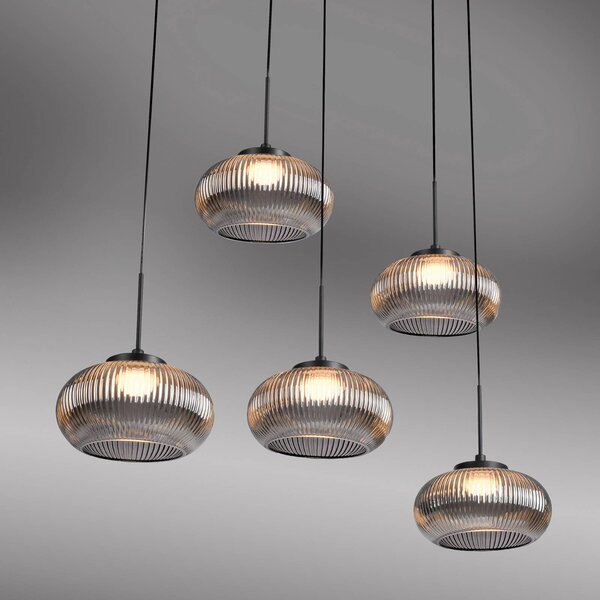 JUST LIGHT. GmbH Lampa wisząca Noctis, możliwość ściemniania, aluminiowy / szary / cynkowy, salon / jadalnia, szkło, nowoczesny