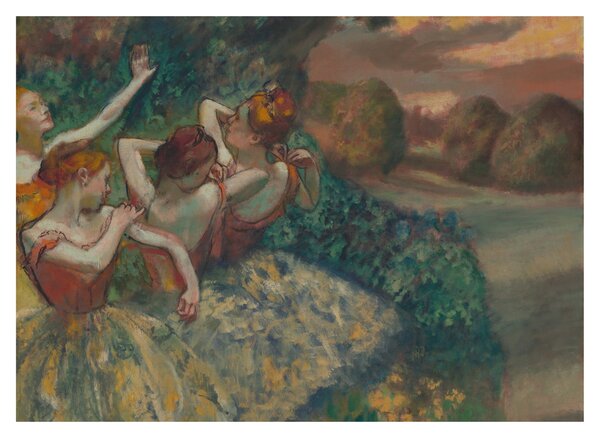 Obraz na szkle - Edgar Degas, Four Dancers, reprodukcje (70x50 cm)