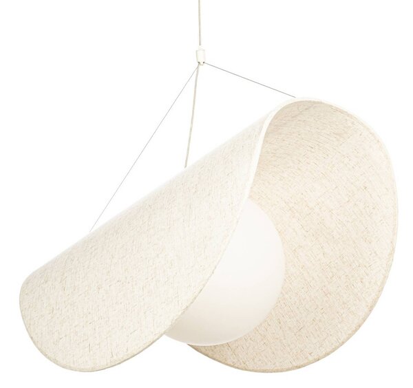 Lampa wisząca Tamani Lucande, możliwość ściemniania, kremowy / amber, salon / jadalnia, tkanina / materiał / jedwab, design