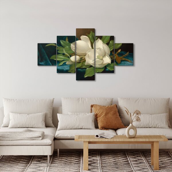 Obraz - Martin Johnson Heade, Giant Magnolias on a Blue Velvet Cloth, reprodukcje (125x70 cm)