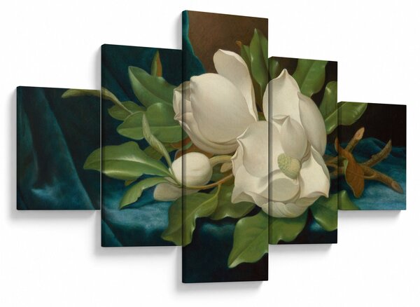 Obraz - Martin Johnson Heade, Giant Magnolias on a Blue Velvet Cloth, reprodukcje (125x70 cm)