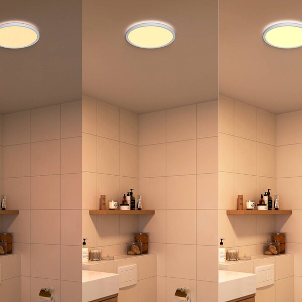 Philips Lampa sufitowa LED SuperSlim, możliwość ściemniania, biały / opal, biuro, tworzywo sztuczne, nowoczesny