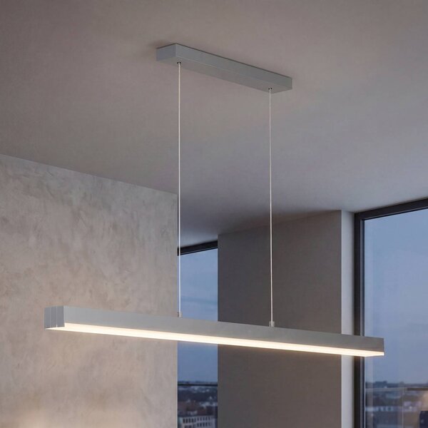 FISCHER & HONSEL Lampa wisząca Vayana, możliwość ściemniania, aluminiowy / szary / cynkowy, salon / jadalnia, metal, nowoczesny