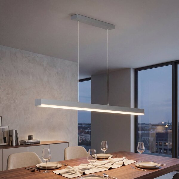 FISCHER & HONSEL Lampa wisząca Vayana, możliwość ściemniania, aluminiowy / szary / cynkowy, salon / jadalnia, metal, nowoczesny
