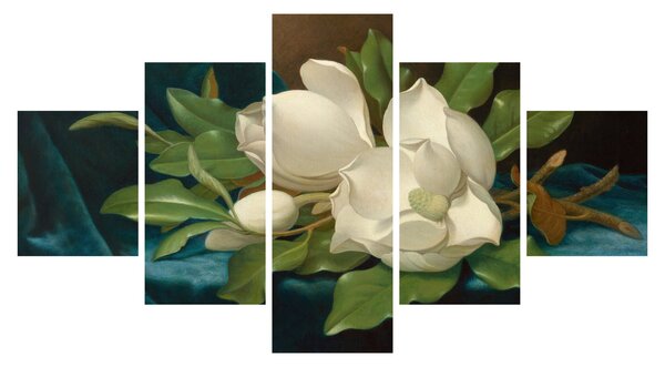 Obraz - Martin Johnson Heade, Giant Magnolias on a Blue Velvet Cloth, reprodukcje (125x70 cm)