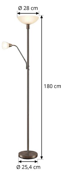 Lampa stojąca Jost Lindby, aluminiowy / szary / cynkowy, salon / jadalnia, metal, nowoczesny