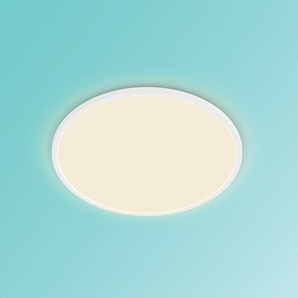 Philips Lampa sufitowa LED SuperSlim, możliwość ściemniania, biały / opal, biuro, tworzywo sztuczne, nowoczesny
