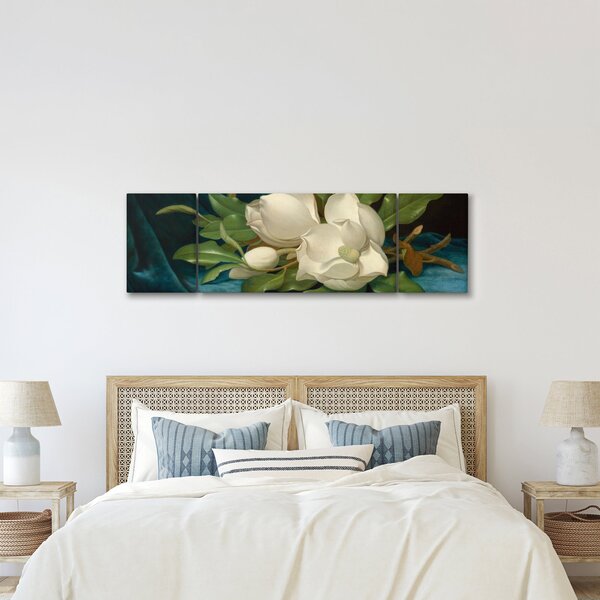 Obraz - Martin Johnson Heade, Giant Magnolias on a Blue Velvet Cloth, reprodukcje (170x50 cm)