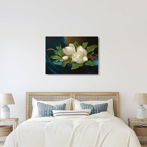 Obraz na szkle - Martin Johnson Heade, Giant Magnolias on a Blue Velvet Cloth, reprodukcje (70x50 cm)