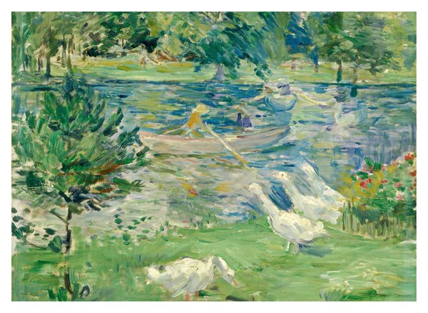 Obraz na szkle - Berthe Morisot, Girl in a Boat with Geese, reprodukcje (70x50 cm)