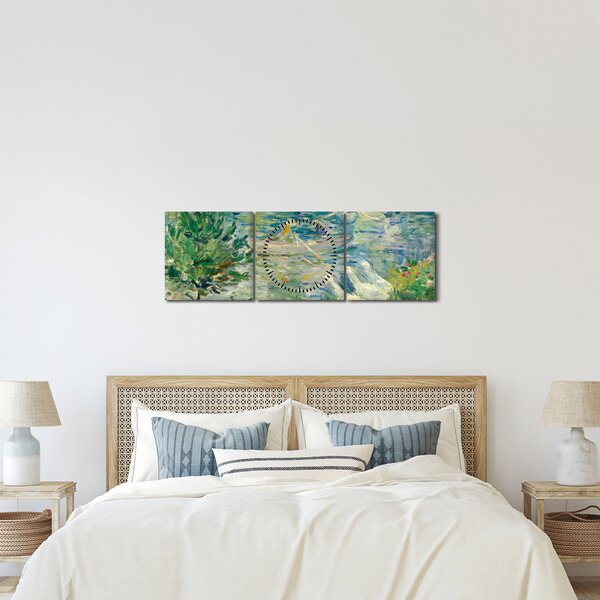 Obraz - Berthe Morisot, Girl in a Boat with Geese, reprodukcje (z zegarem) (90x30 cm)