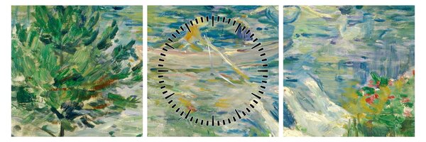 Obraz - Berthe Morisot, Girl in a Boat with Geese, reprodukcje (z zegarem) (90x30 cm)