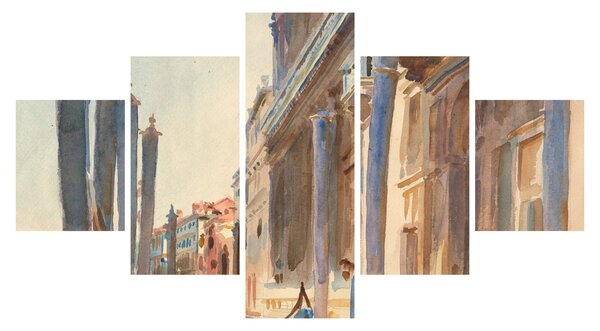 Obraz - John Singer Sargent, Gondola Moorings on the Grand Canal, reprodukcje (125x70 cm)