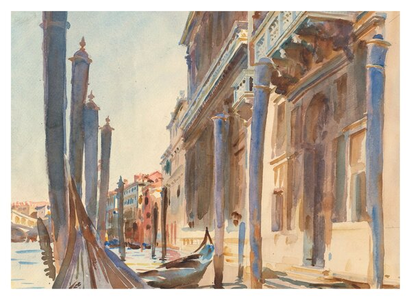 Obraz na szkle - John Singer Sargent, Gondola Moorings on the Grand Canal, reprodukcje (70x50 cm)