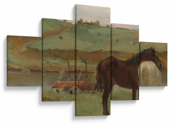 Obraz - Edgar Degas, Horses in a Meadow, reprodukcje (125x70 cm)