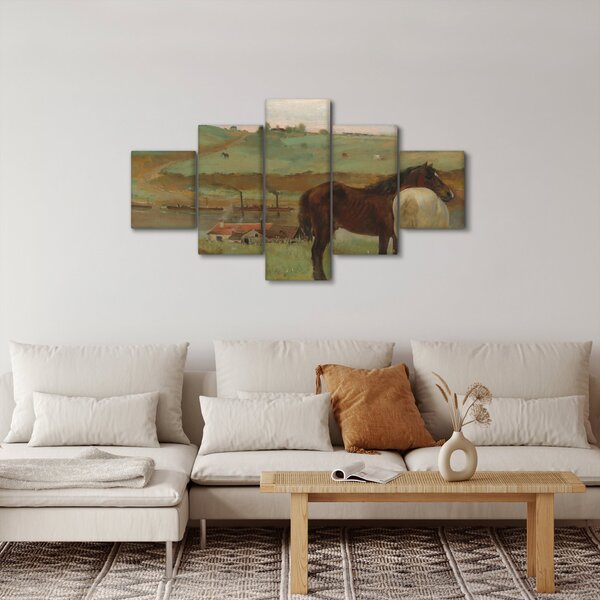 Obraz - Edgar Degas, Horses in a Meadow, reprodukcje (125x70 cm)