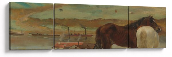 Obraz - Edgar Degas, Horses in a Meadow, reprodukcje (170x50 cm)