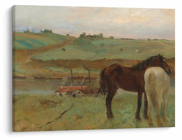 Obraz - Edgar Degas, Horses in a Meadow, reprodukcje (70x50 cm)