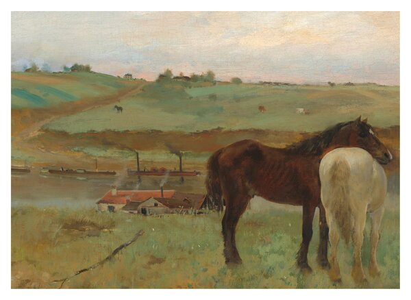 Obraz - Edgar Degas, Horses in a Meadow, reprodukcje (70x50 cm)