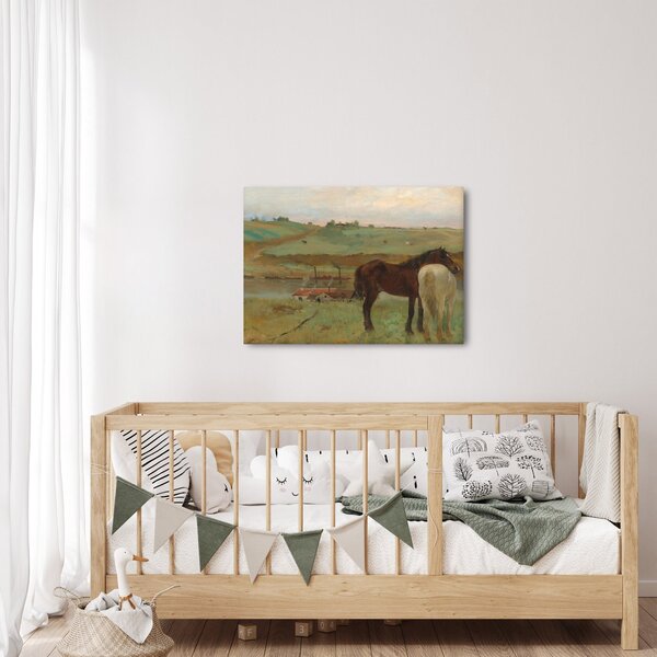 Obraz - Edgar Degas, Horses in a Meadow, reprodukcje (70x50 cm)