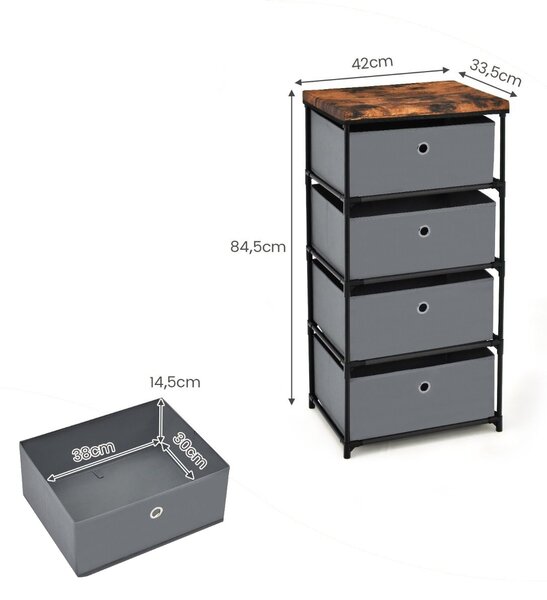 Komoda z 4 materiałowymi szufladami