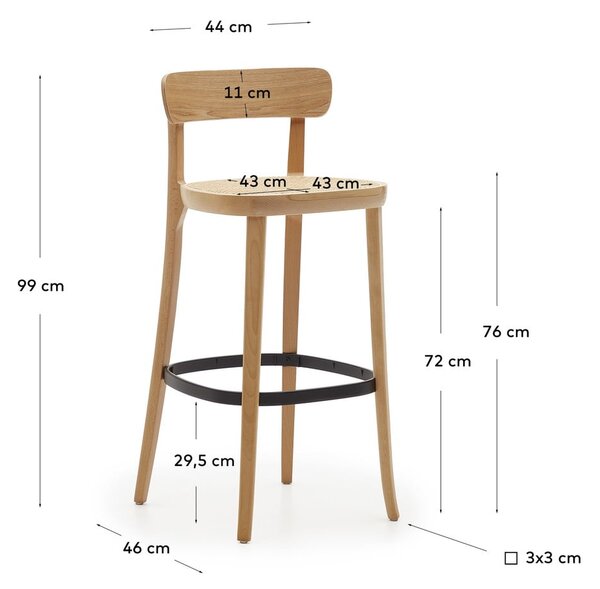 Hoker w dekorze jesionu 99 cm Romane – Kave Home