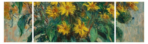 Obraz - Claude Monet, Jerusalem Artichoke Flowers, reprodukcje (170x50 cm)