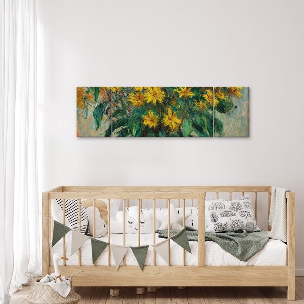 Obraz - Claude Monet, Jerusalem Artichoke Flowers, reprodukcje (170x50 cm)