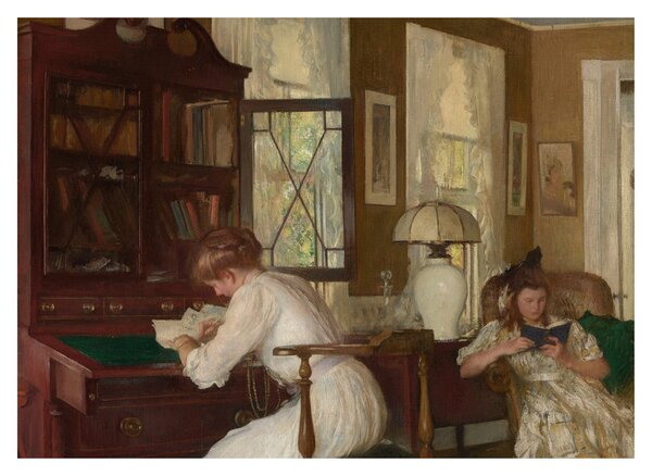 Obraz na szkle - Edmund Tarbell, Josephine and Mercie, reprodukcje (70x50 cm)