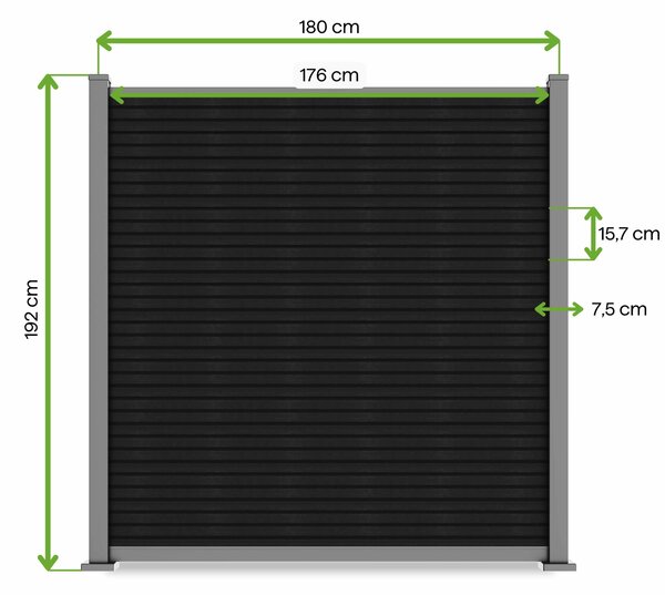 Panel ogrodzeniowy do twardego podłoża 1,8 m CITY Anthracite - Gutroof
