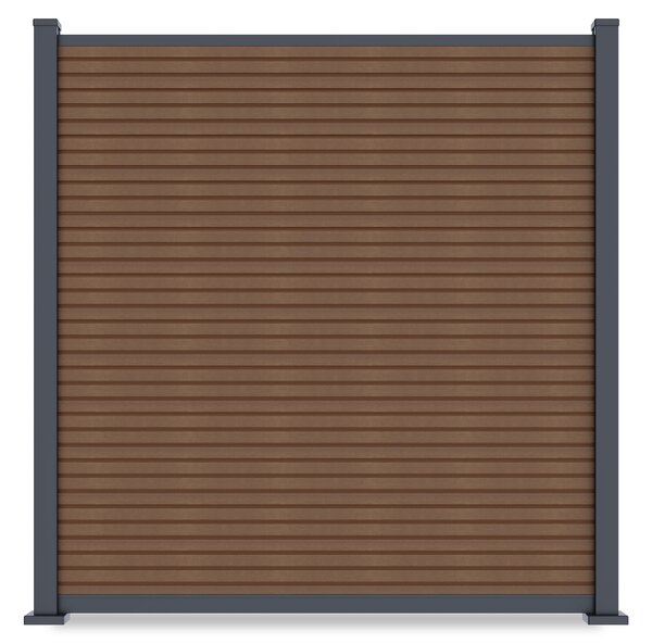 Panel ogrodzeniowy do twardego podłoża 1,8 m CITY Teak - Gutroof