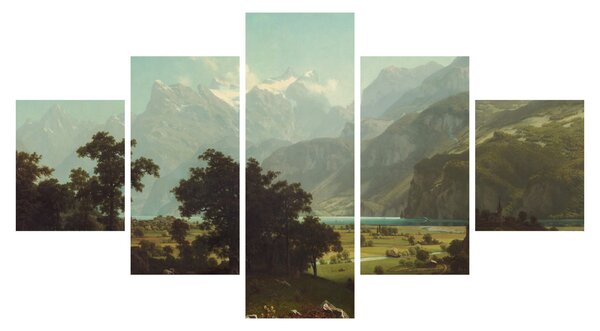 Obraz - Albert Bierstadt, Lake Lucerne, reprodukcje (125x70 cm)
