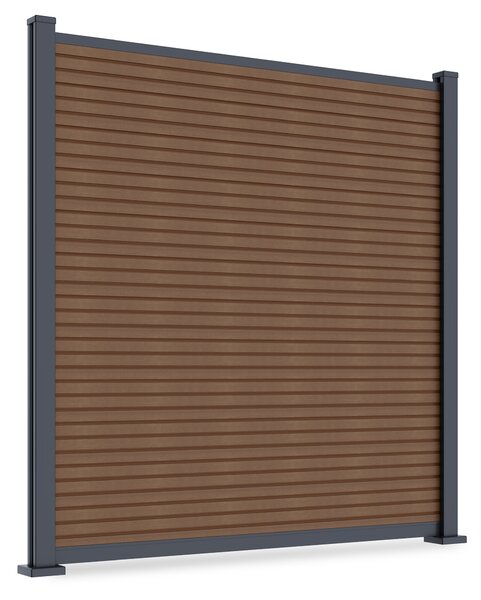 Panel ogrodzeniowy do twardego podłoża 1,8 m CITY Teak - Gutroof