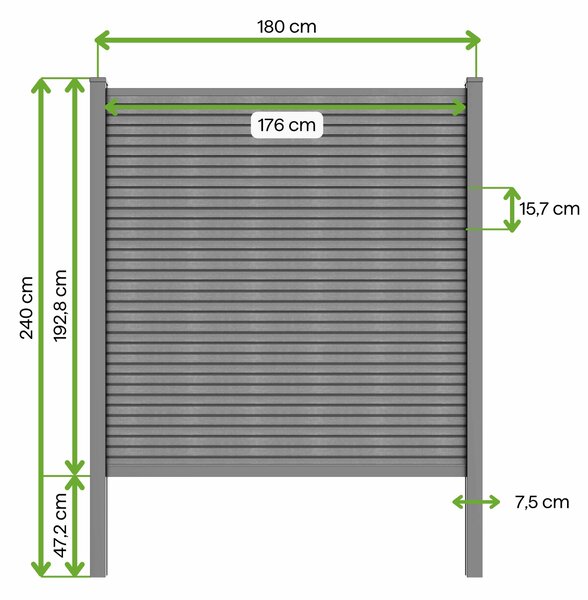 Panel ogrodzeniowy do miękkiego podłoża 1,8 m CITY Oak - Gutroof
