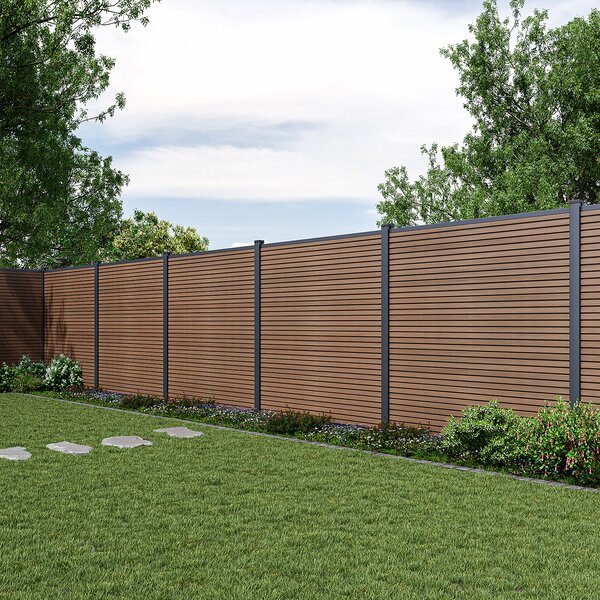 Panel ogrodzeniowy do miękkiego podłoża 1,8 m CITY Teak - Gutroof