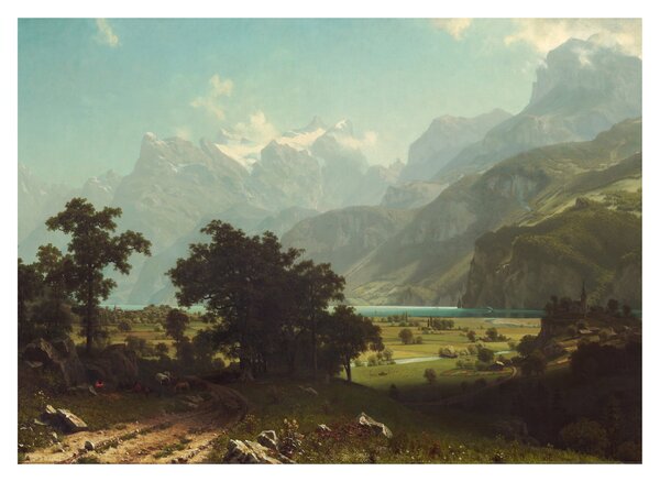 Obraz na szkle - Albert Bierstadt, Lake Lucerne, reprodukcje (70x50 cm)