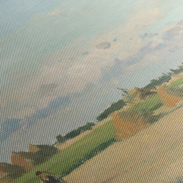 Obraz - Camille Pissarro, Landscape, Ile de France, reprodukcje (z zegarem) (90x30 cm)