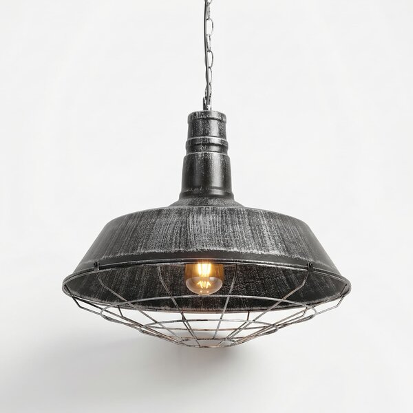 LAMPA WISZĄCA INDUSTRIALNA LOFT STARE SREBRO ARIGIO D45