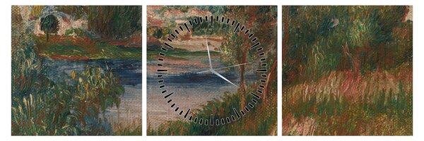 Obraz - Auguste Renoir, Landscape at Vetheuil, reprodukcje (z zegarem) (90x30 cm)