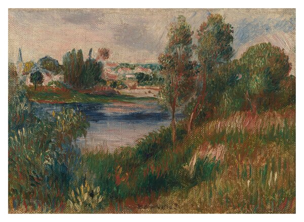 Obraz na szkle - Auguste Renoir, Landscape at Vetheuil, reprodukcje (70x50 cm)