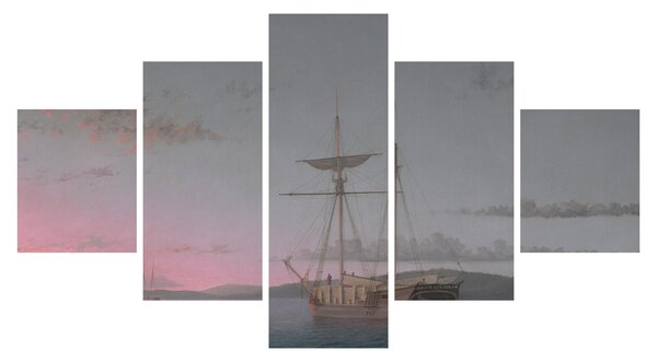 Obraz - Fitz Henry Lane, Lumber Schooners at Evening on Penobscot Bay, reprodukcje (125x70 cm)