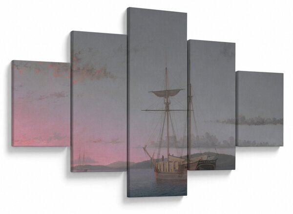 Obraz - Fitz Henry Lane, Lumber Schooners at Evening on Penobscot Bay, reprodukcje (125x70 cm)