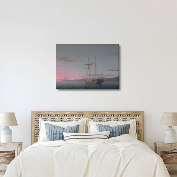 Obraz - Fitz Henry Lane, Lumber Schooners at Evening on Penobscot Bay, reprodukcje (70x50 cm)