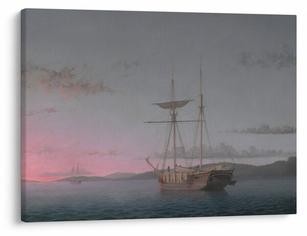Obraz - Fitz Henry Lane, Lumber Schooners at Evening on Penobscot Bay, reprodukcje (70x50 cm)