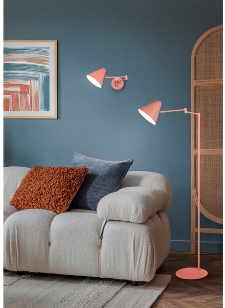 Pomarańczowa lampa stojąca z elastyczną konstrukcją (wysokość 126,5 cm) Cosima – Trio