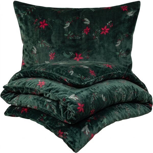 4Home Pościel mikroflanela Poinsettia, 160 x 200 cm, 70 x 80 cm