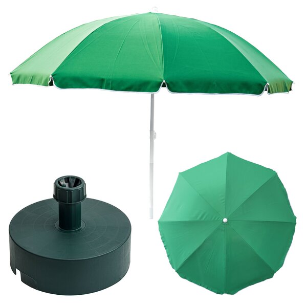Parasol ogrodowy Parasol ogrodowy 240 cm z okrg podstaw w zestawie Ogród Plaa Balkon