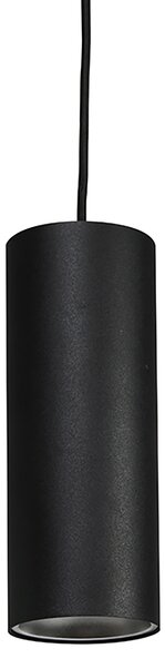 Designerska lampa wisząca czarna z adapterem do szyny 1-fazowej - Slimline Tubo