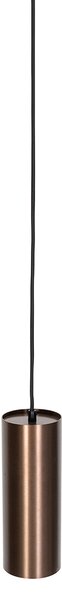 Designerska lampa wisząca ciemny brąz z adapterem do szyny 1-fazowej - Slimline Tubo